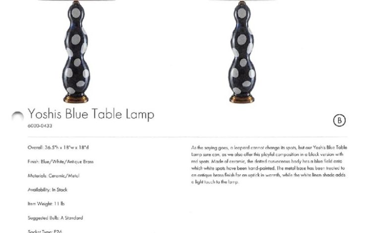 thumbnail of Yoshis Blue Table Lamp
